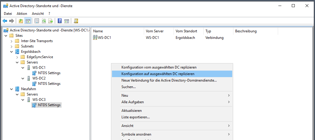 Serie „Migration auf Windows Server 2019“ – Migration des ersten Domain Controllers (WS-DC1)