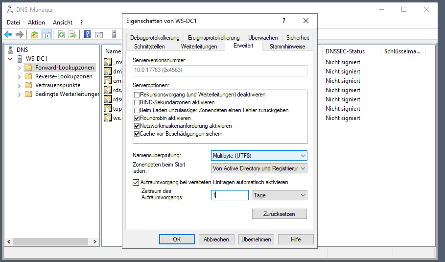 Serie „Migration auf Windows Server 2019“ – Migration des ersten Domain Controllers (WS-DC1)