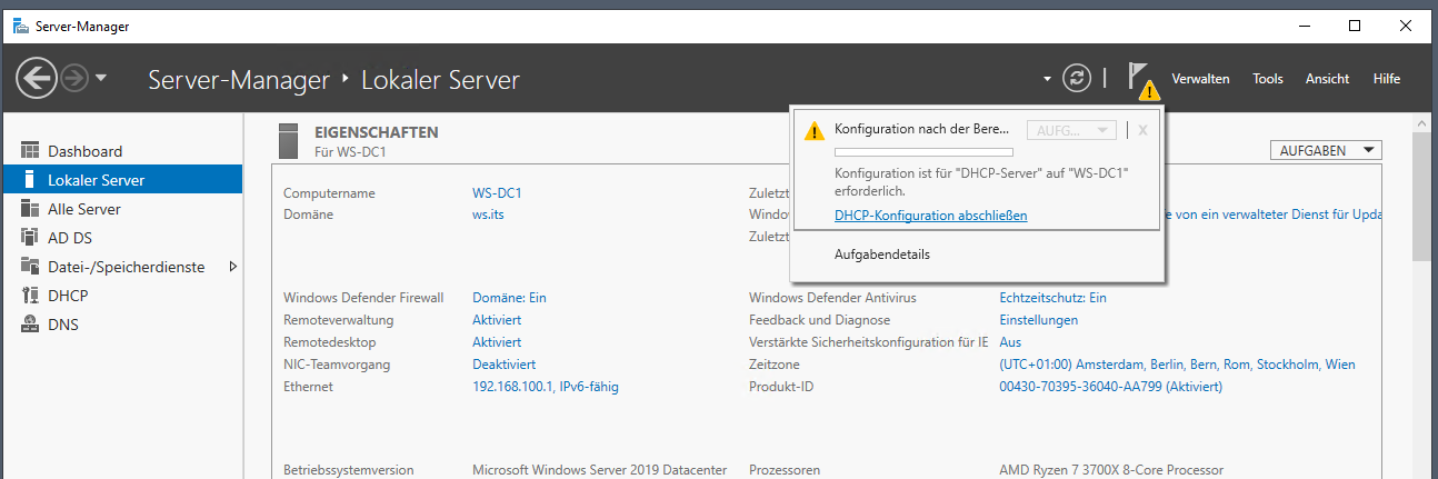 Serie „Migration auf Windows Server 2019“ – Migration des ersten Domain Controllers (WS-DC1)