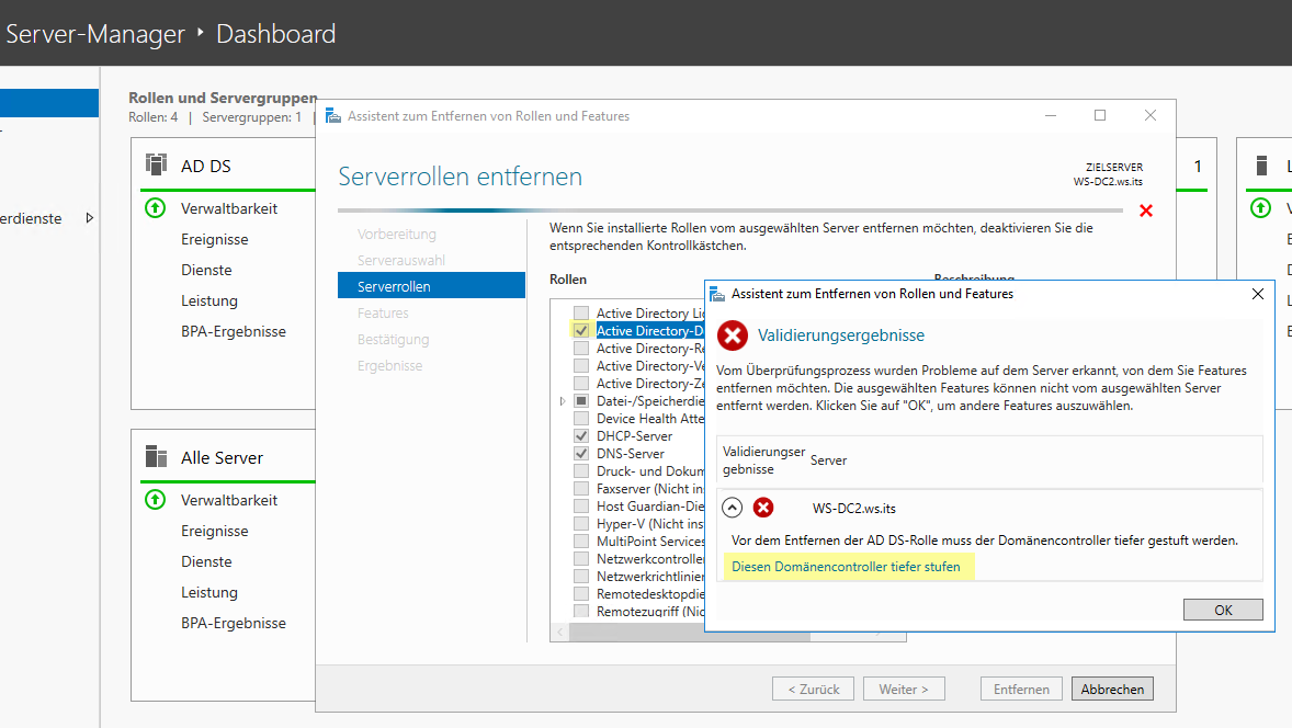 Serie „Migration auf Windows Server 2019“ – Migration des zweiten Domain Controllers (WS-DC2)