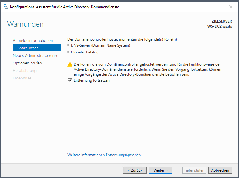 Serie „Migration auf Windows Server 2019“ – Migration des zweiten Domain Controllers (WS-DC2)