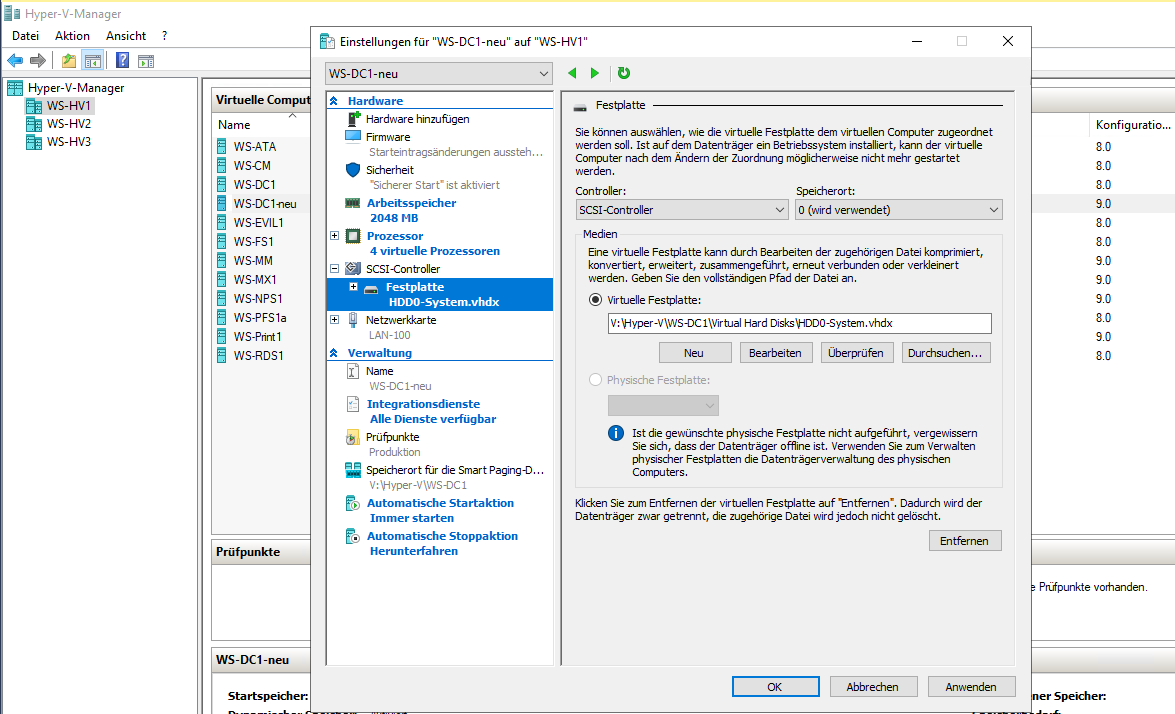 Serie „Migration auf Windows Server 2019“ – Migration des ersten Domain Controllers (WS-DC1)