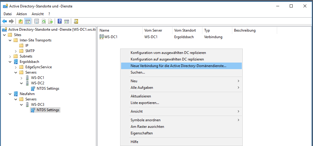 Serie „Migration auf Windows Server 2019“ – Migration des ersten Domain Controllers (WS-DC1)