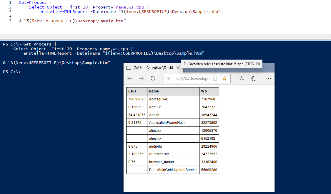 WS IT-Solutions · Blog: erstelle-HTMLReport (PowerShell-Funktion)