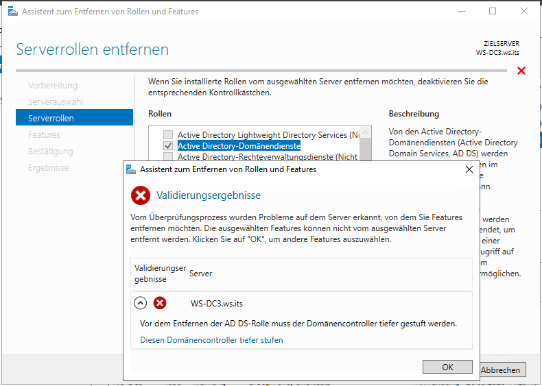 Serie „Migration auf Windows Server 2019“ – Migration des dritten Domain Controllers (WS-DC3)