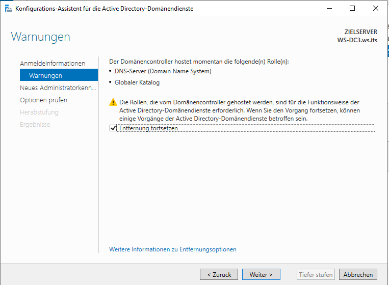 Serie „Migration auf Windows Server 2019“ – Migration des dritten Domain Controllers (WS-DC3)