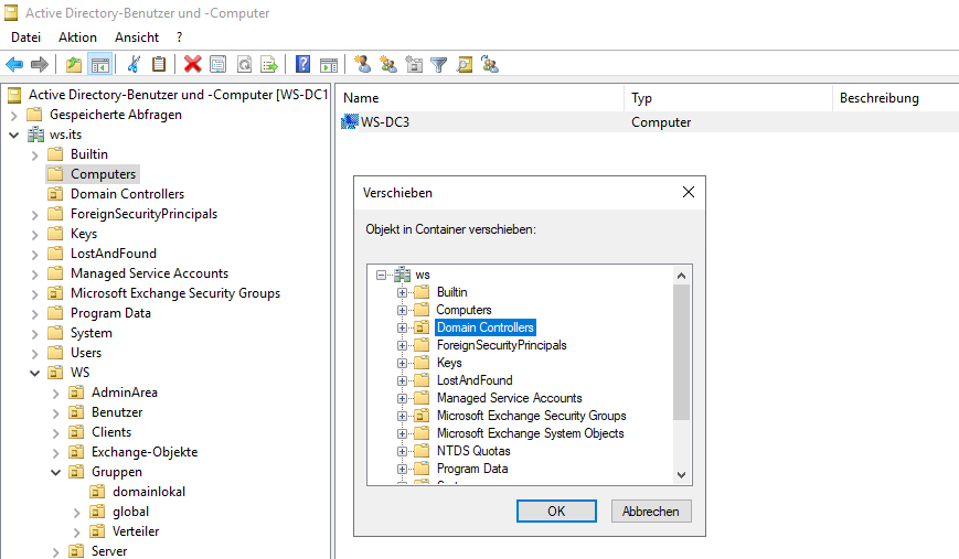 Serie „Migration auf Windows Server 2019“ – Migration des dritten Domain Controllers (WS-DC3)