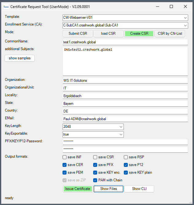 Powershell-Script „Certificate Request Tool“