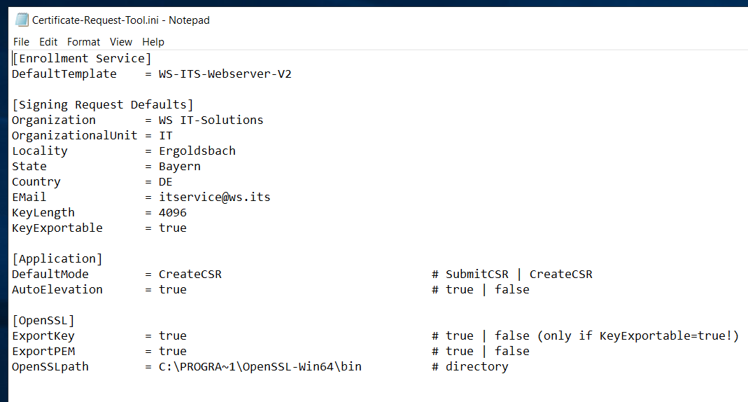 Powershell-Script &#8222;Certificate Request Tool&#8220;