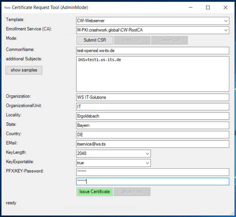 Powershell-Script &#8222;Certificate Request Tool&#8220;