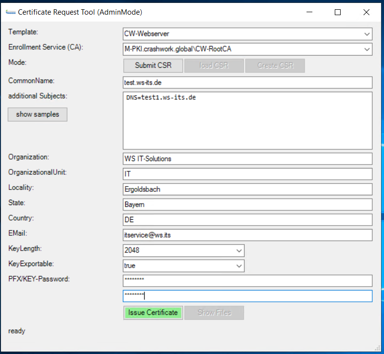 Powershell-Script &#8222;Certificate Request Tool&#8220;