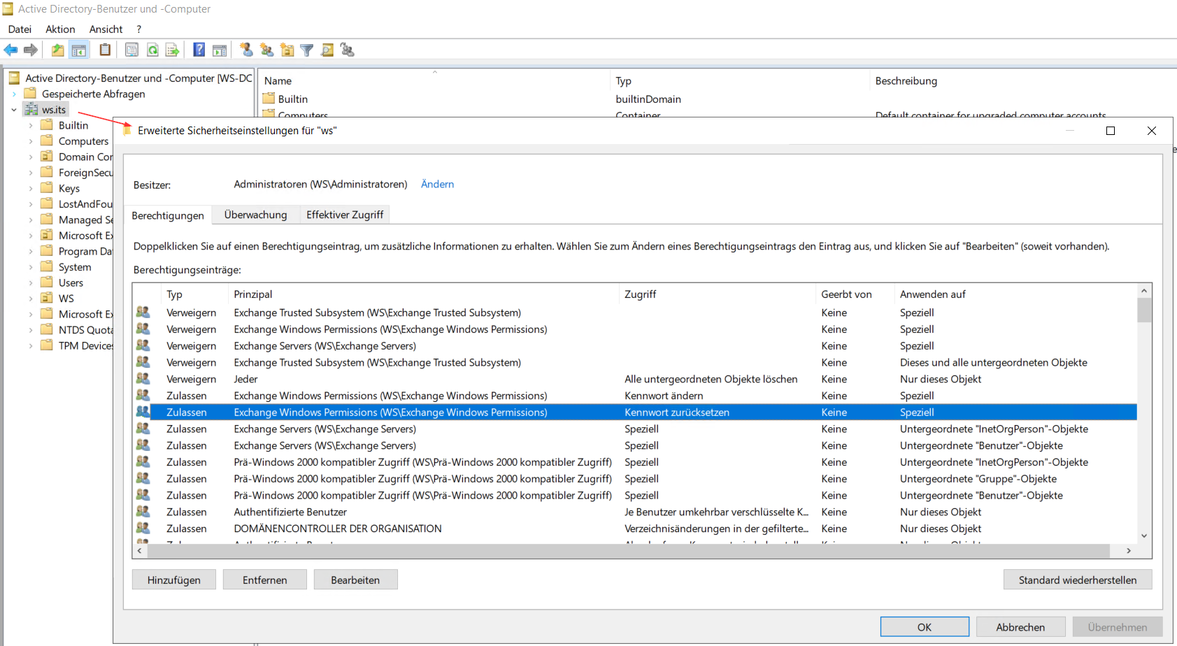 Exchange Split Permission