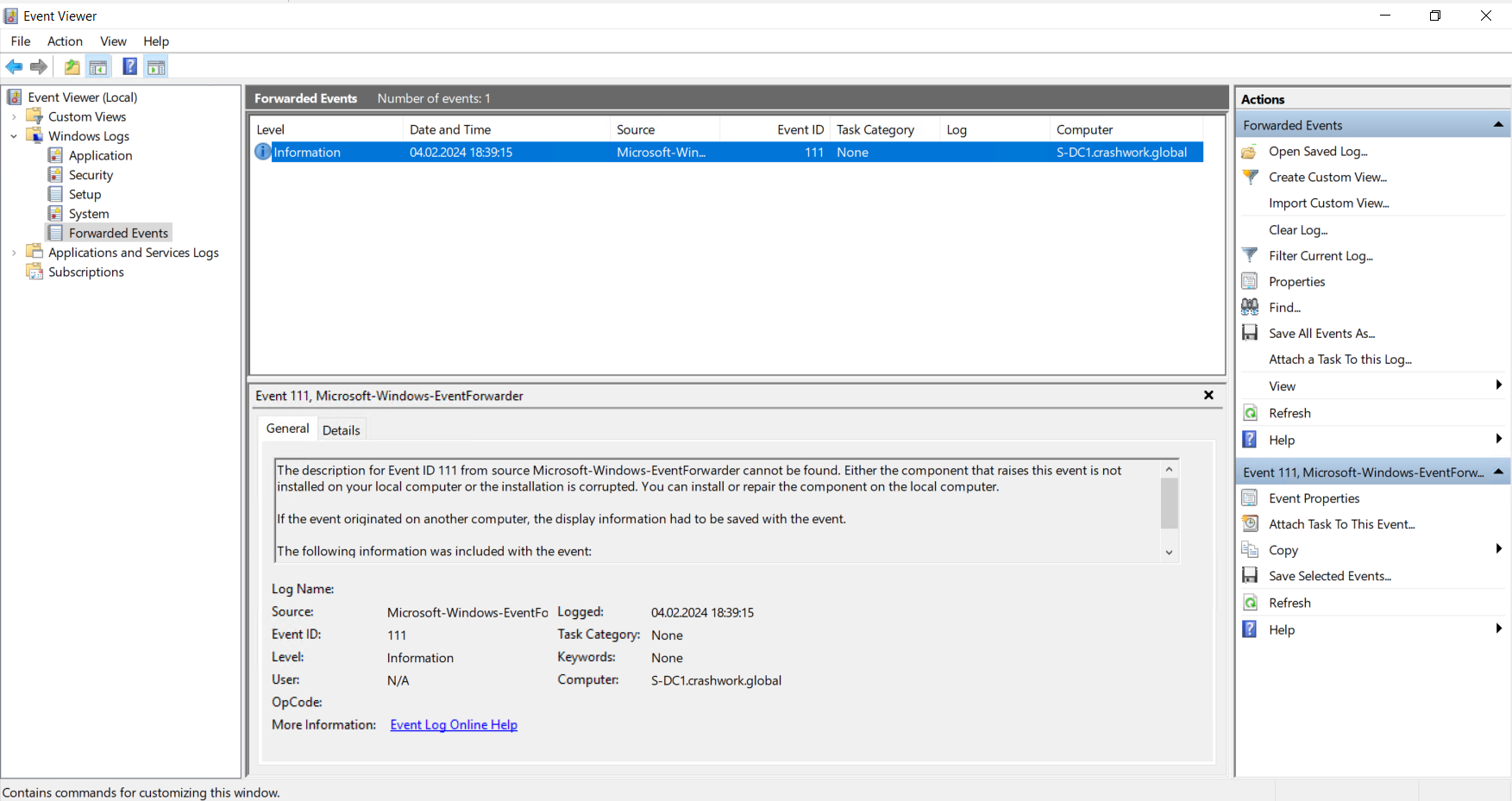 Windows Eventlog Forwarding