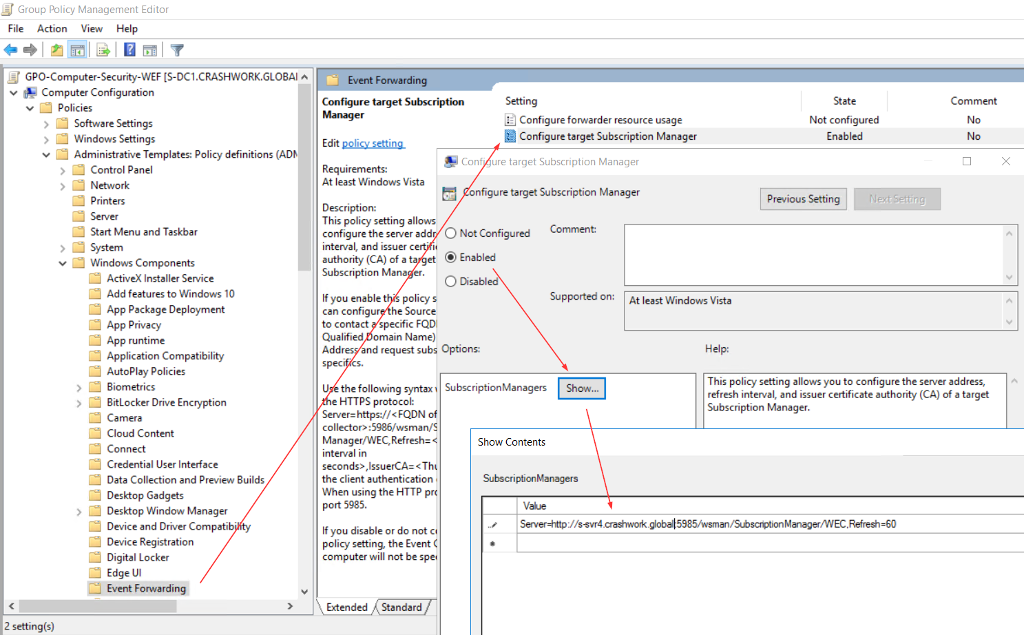 Windows Eventlog Forwarding