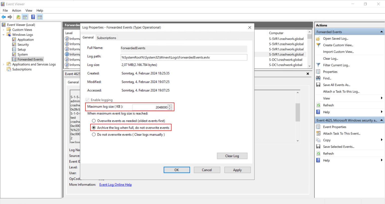 WS IT-Solutions · Blog: Windows Eventlog Forwarding einrichten
