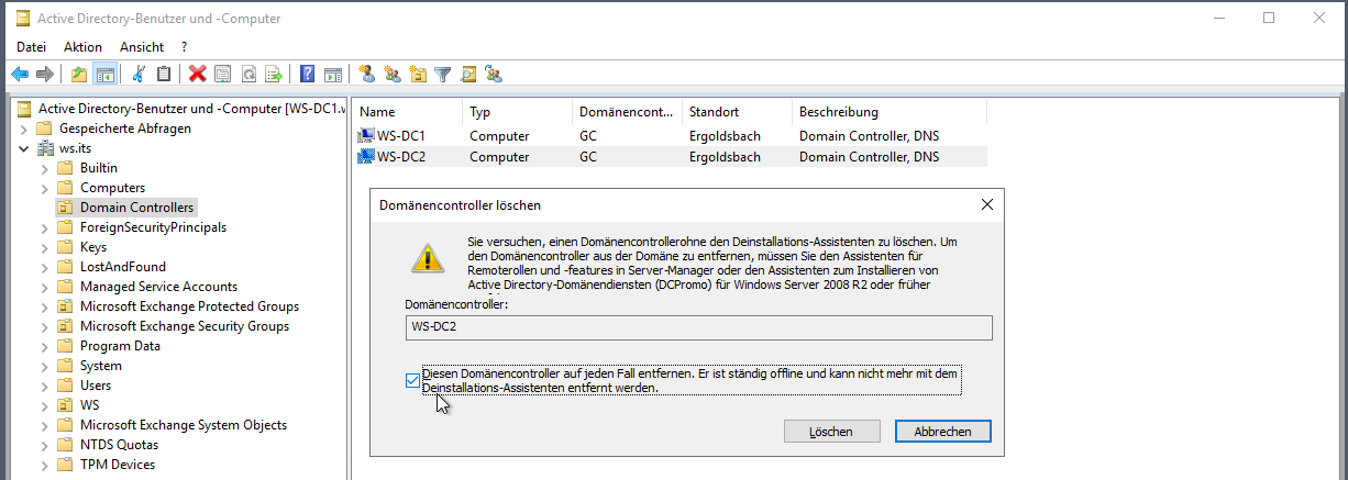 Austausch eines defekten Domain Controllers