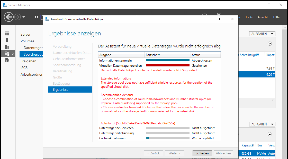 Speicherpool mit Speicherebenen unter Windows Server 2022