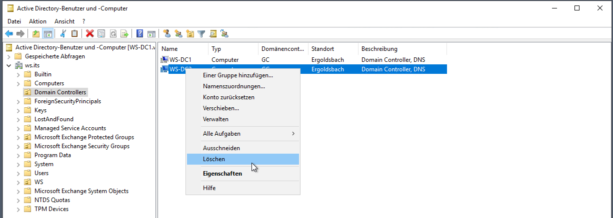 Austausch eines defekten Domain Controllers