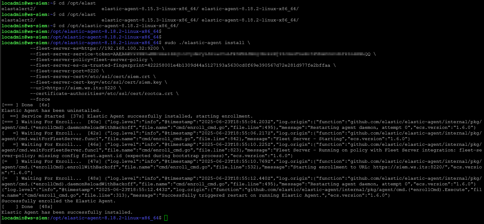 Elastic SIEM - Update der Agents und des Servers
