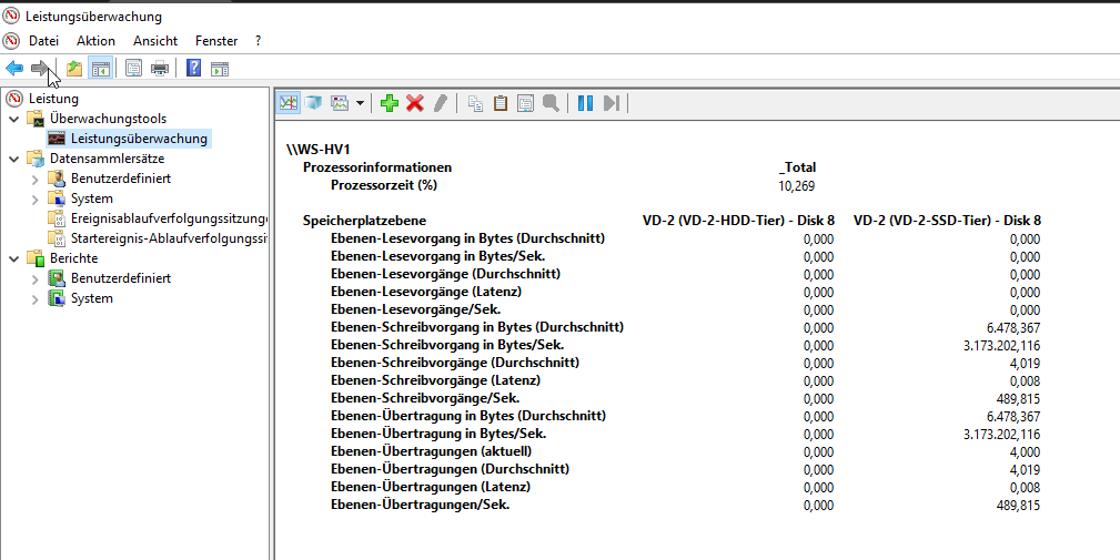 Speicherpool mit Speicherebenen unter Windows Server 2022