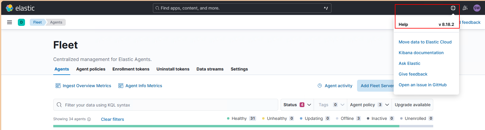 Elastic SIEM - Update der Agents und des Servers